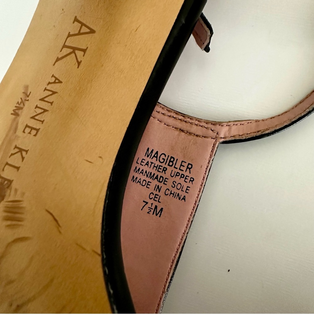 Anne Klein | Strappy Black Leather Dress Sandals Sz 7.5 - Picture 5 of 6
